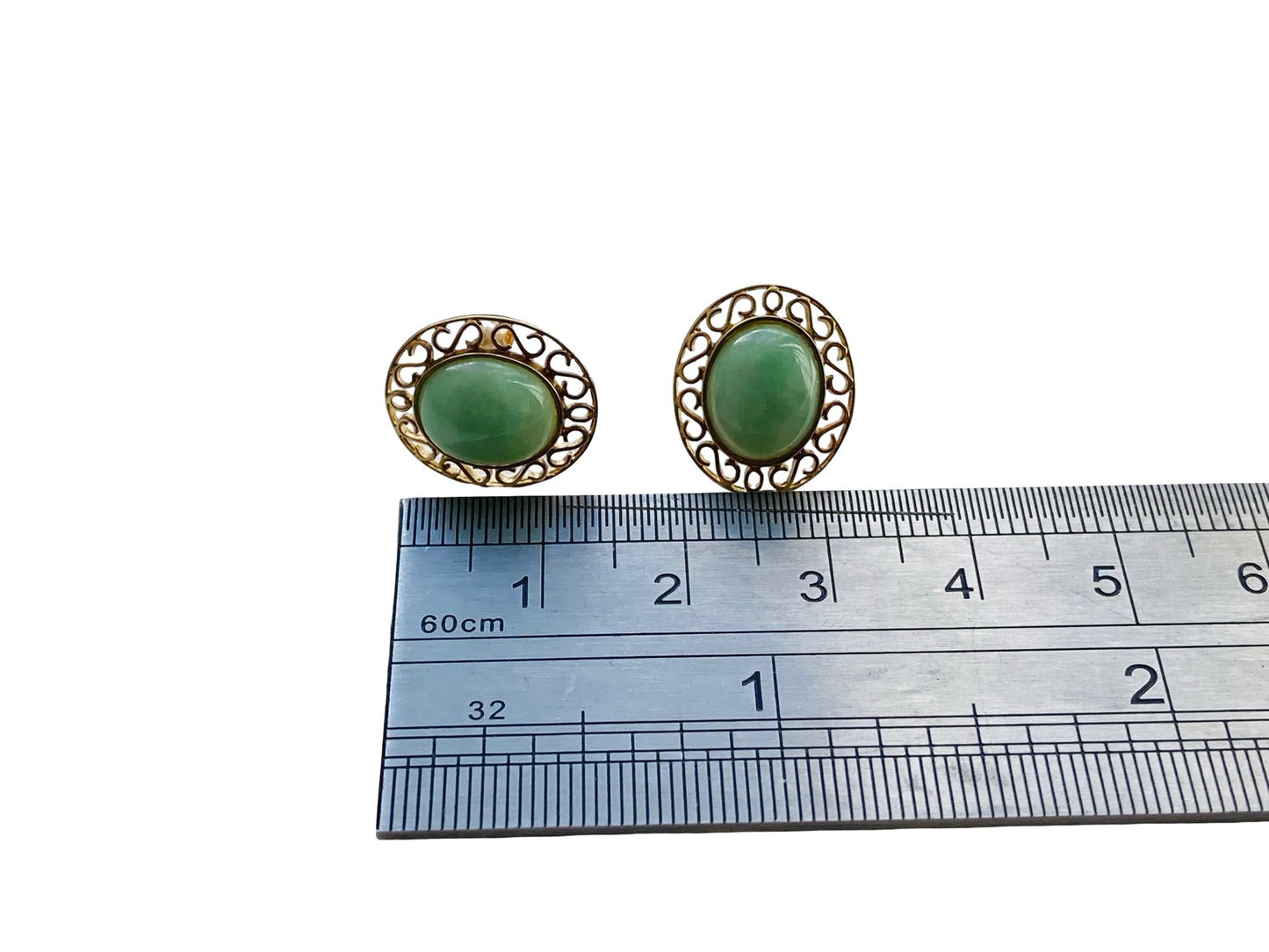 9ct Gold Jade Stud Earrings