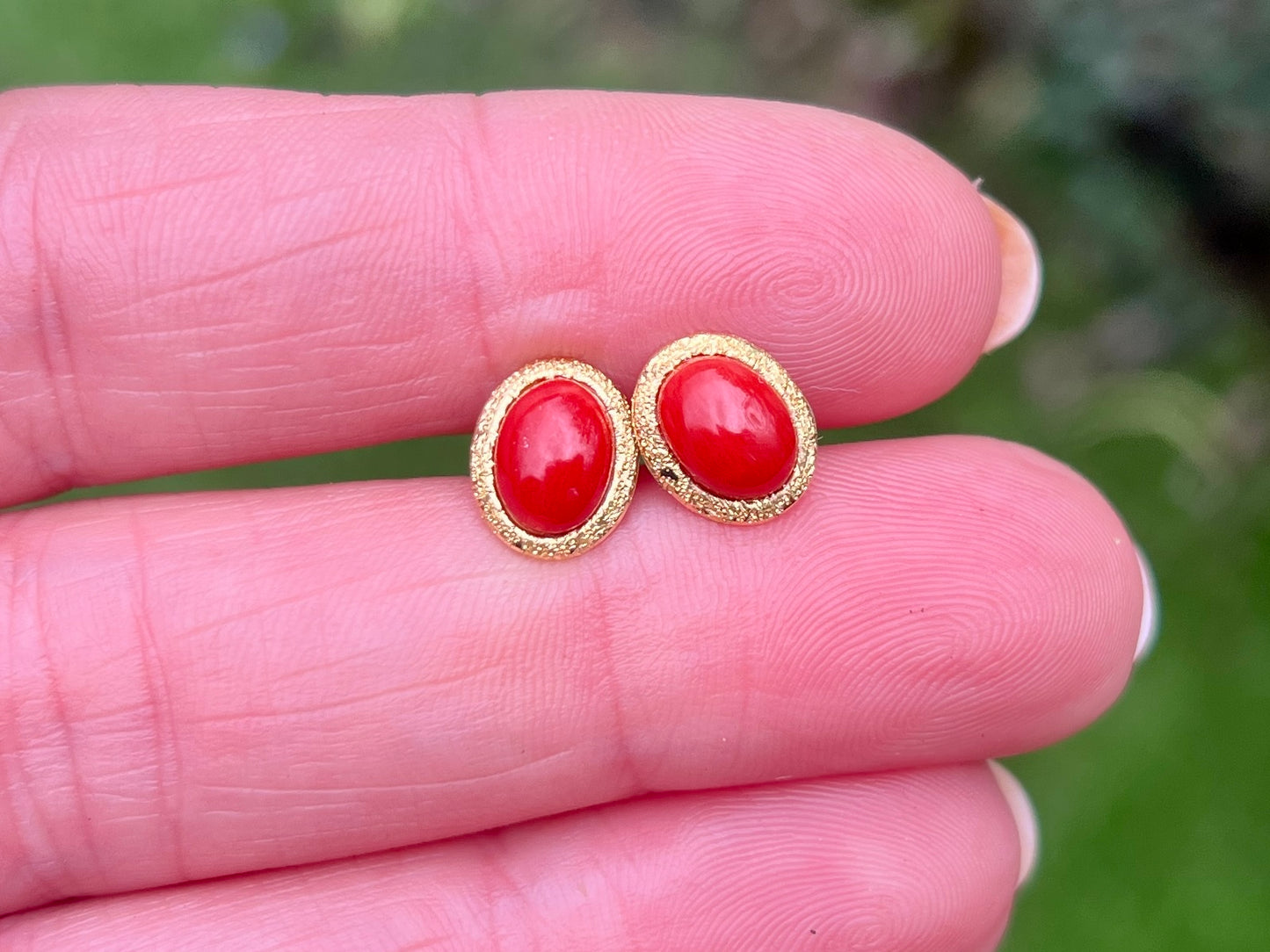 18ct Gold Coral Earrings