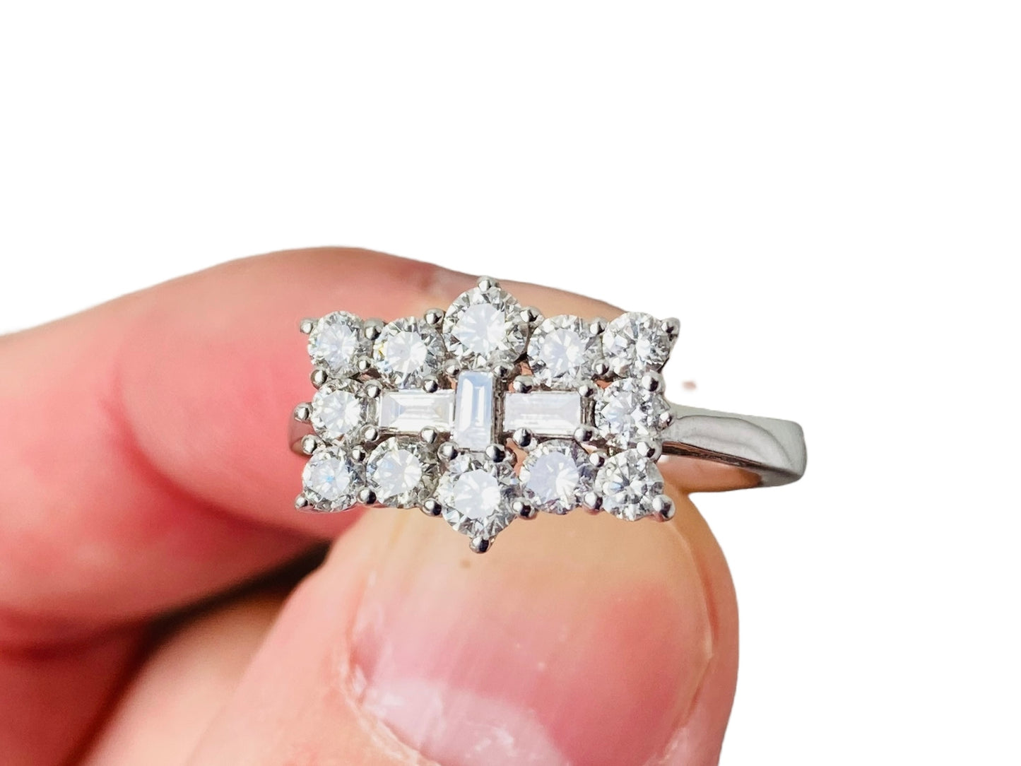 Platinum 1.00ct Diamond Boat Ring