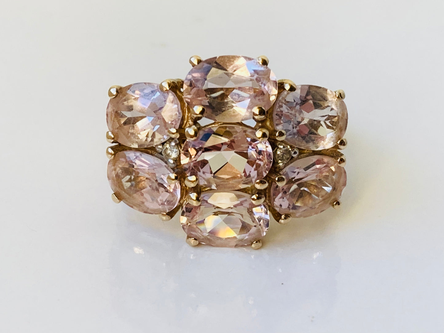 9ct Gold Morganite & Diamond Ring