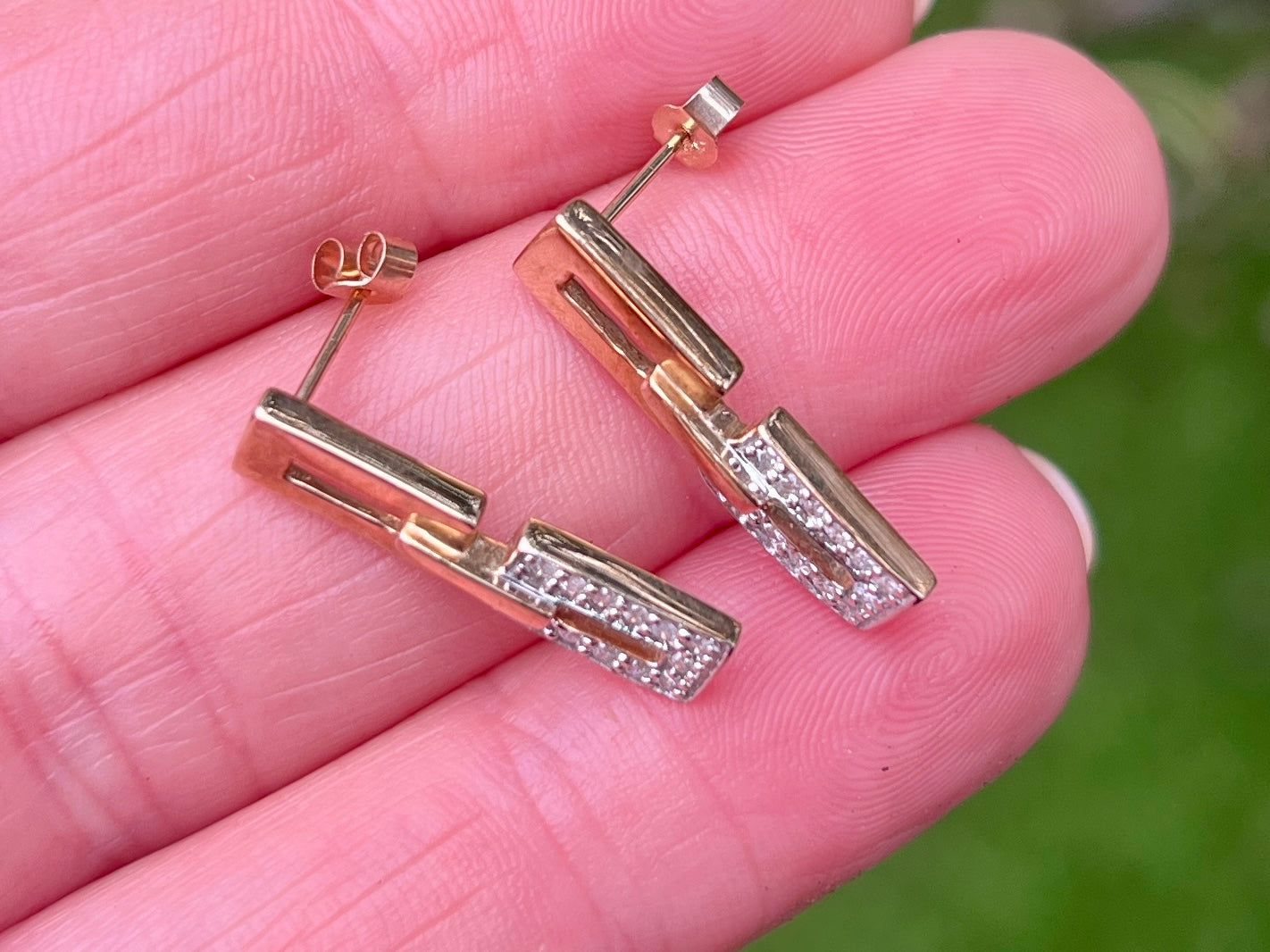 9ct Gold Diamond Earrings