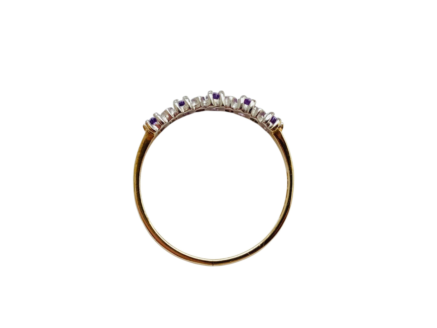 9ct Gold Amethyst & Diamond Ring
