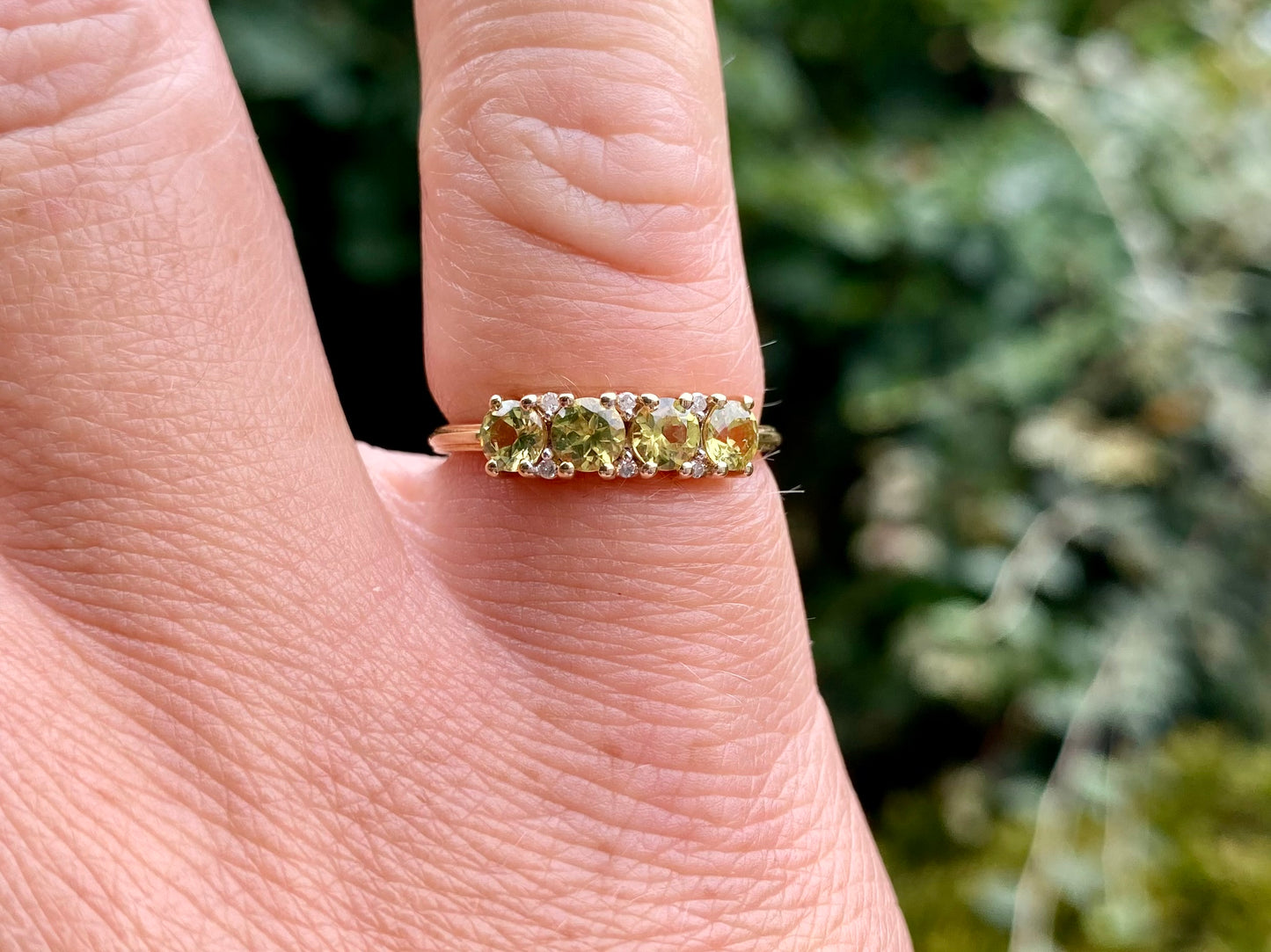 9ct Gold Sphene & Diamond Ring
