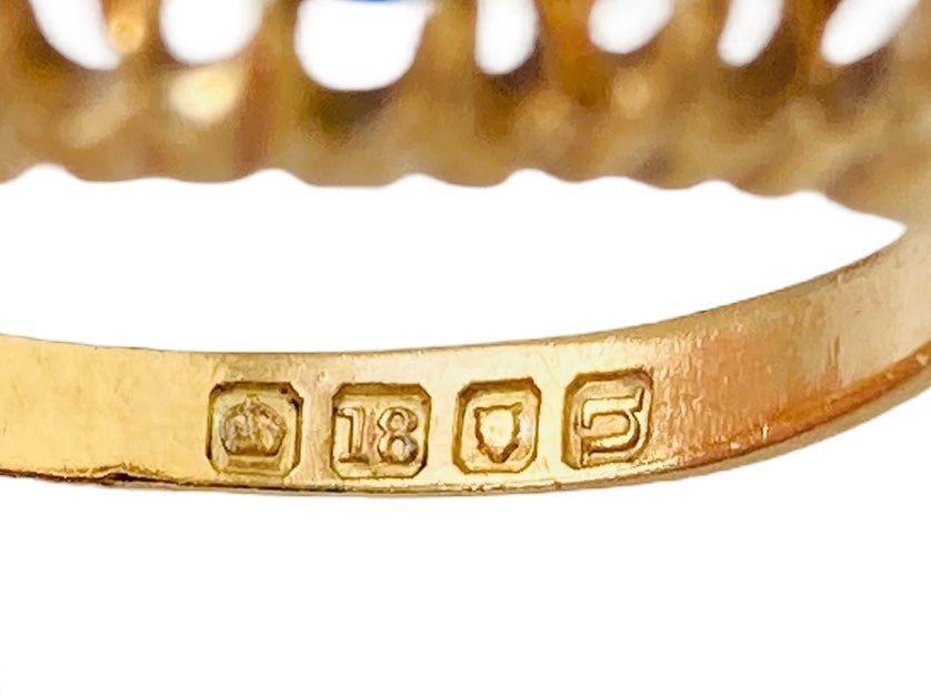 Antique 18ct Gold Sapphire & Diamond Ring