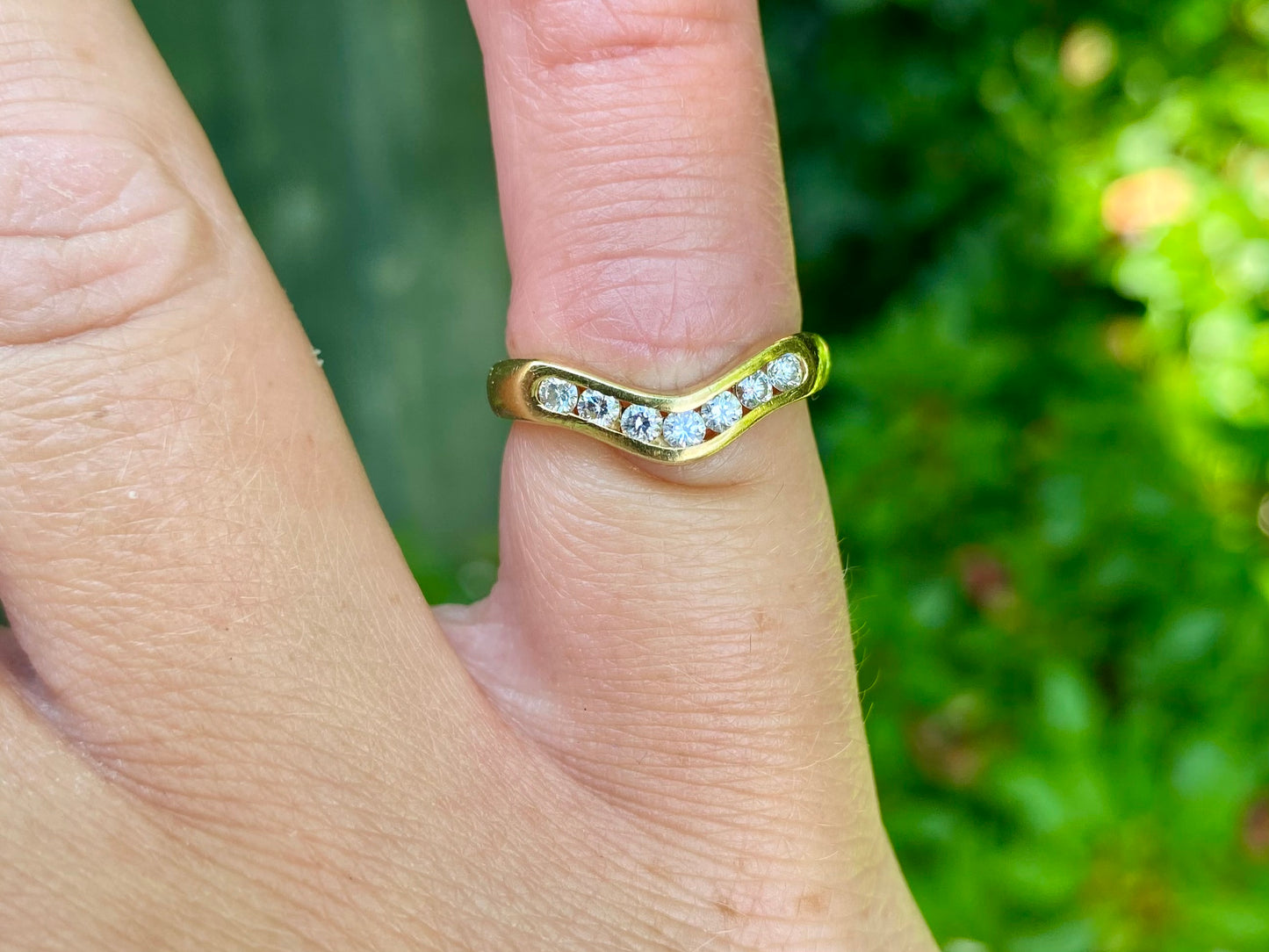 18ct Gold Diamond Wishbone/Chevron Ring
