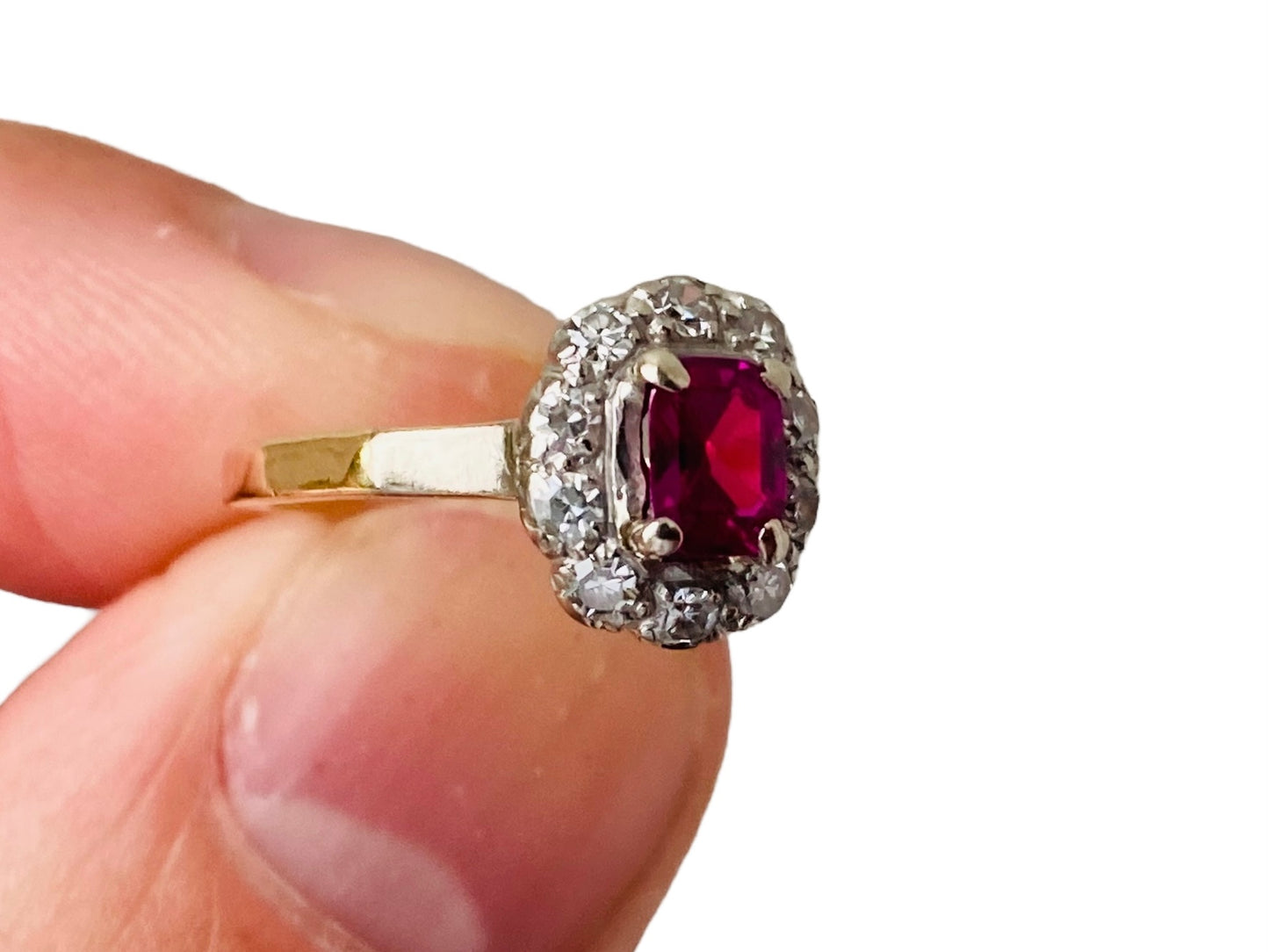 Antique 18ct Gold Ruby & Diamond Ring