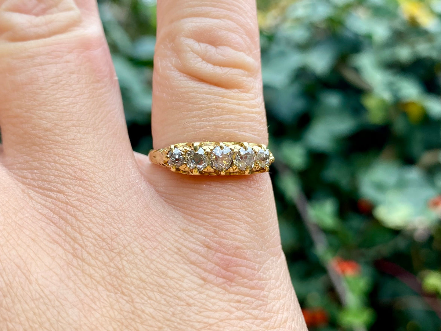 Antique 18ct Gold Five-Stone Diamond Ring