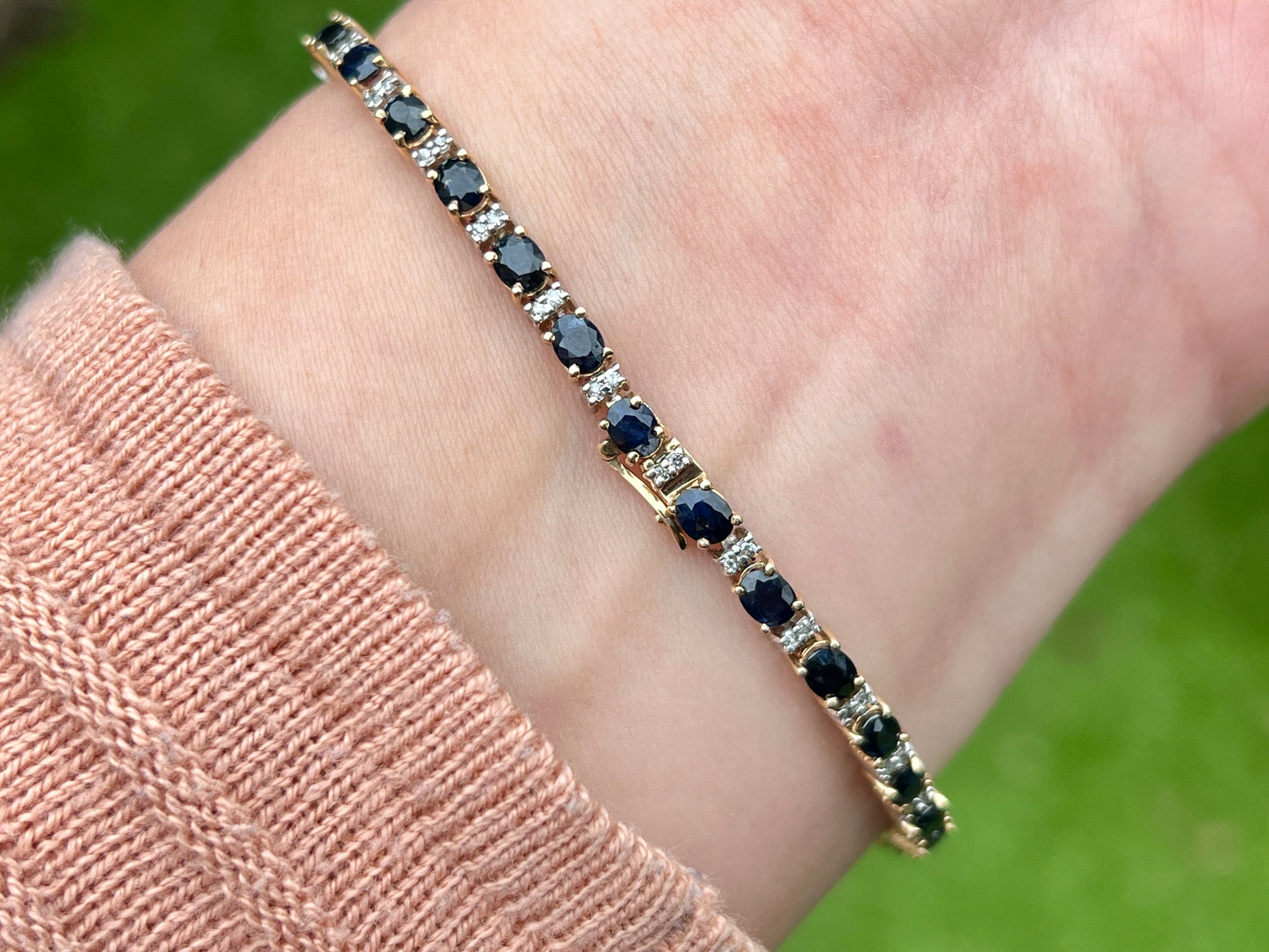 10ct Gold Sapphire & Diamond Bracelet