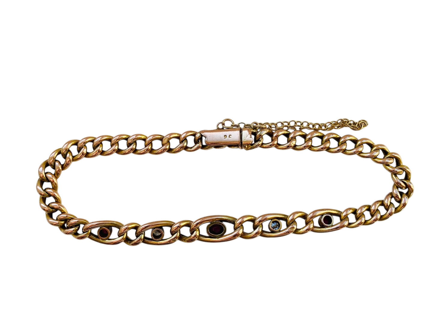 Antique 9ct Gold Ruby & Diamond Bracelet