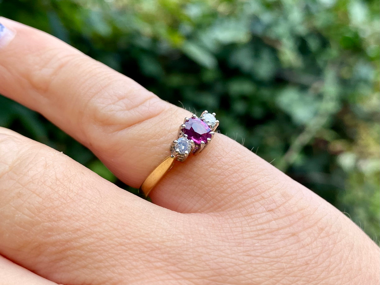 Vintage 18ct Gold Ruby & Diamond Ring
