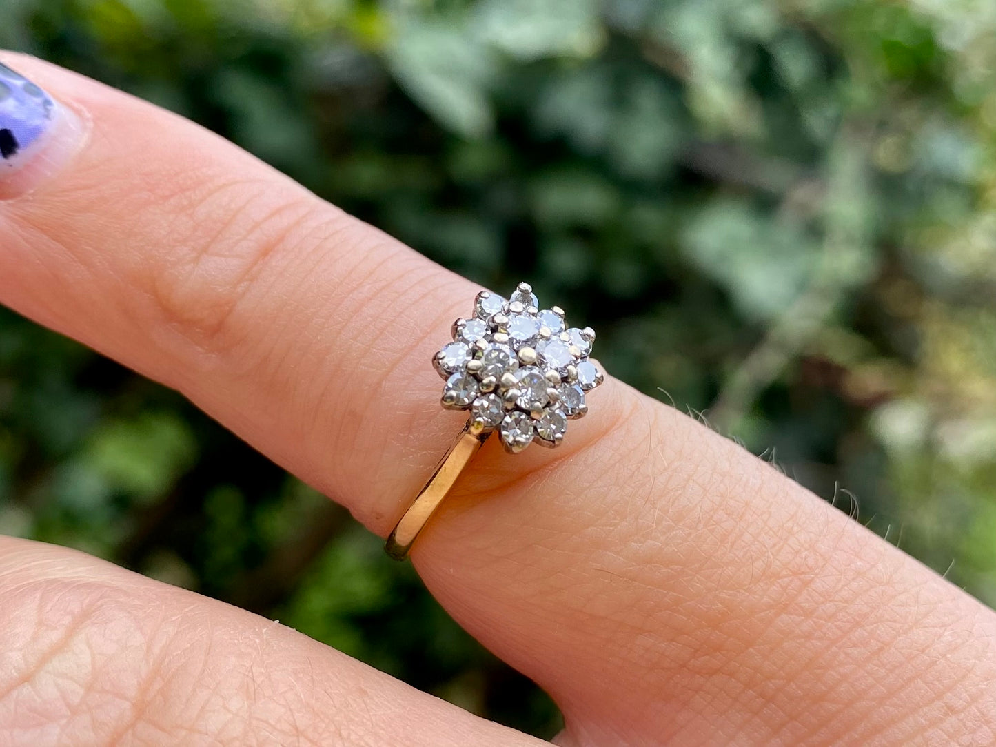 Vintage 18ct Gold Diamond Cluster Ring