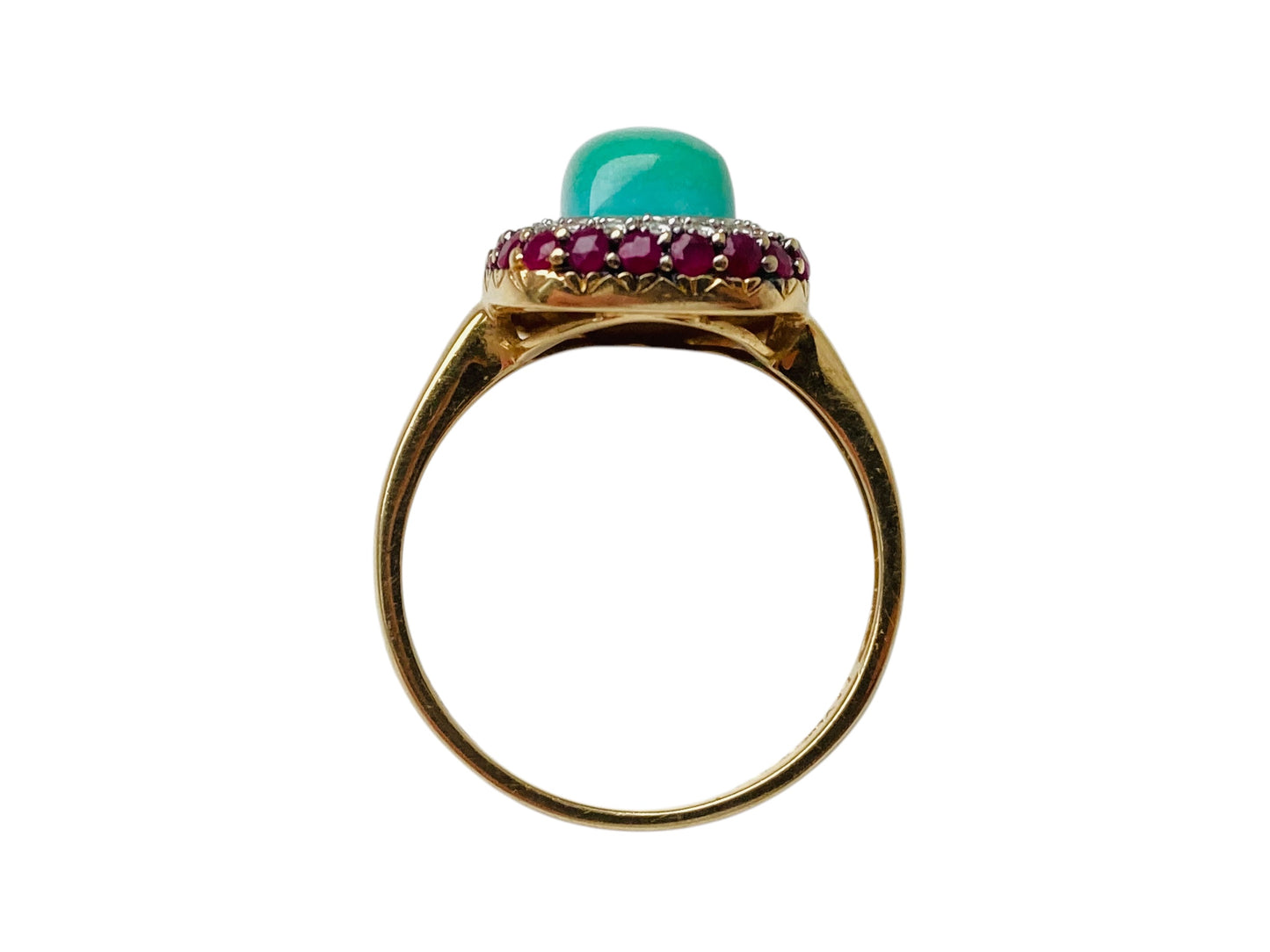 14ct Gold Le Vian Turquoise, Ruby & Diamond Ring