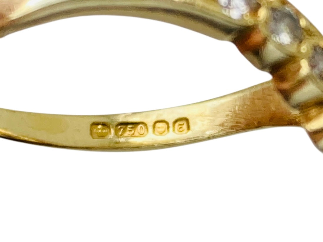 18ct Gold Diamond Wishbone/Chevron Ring