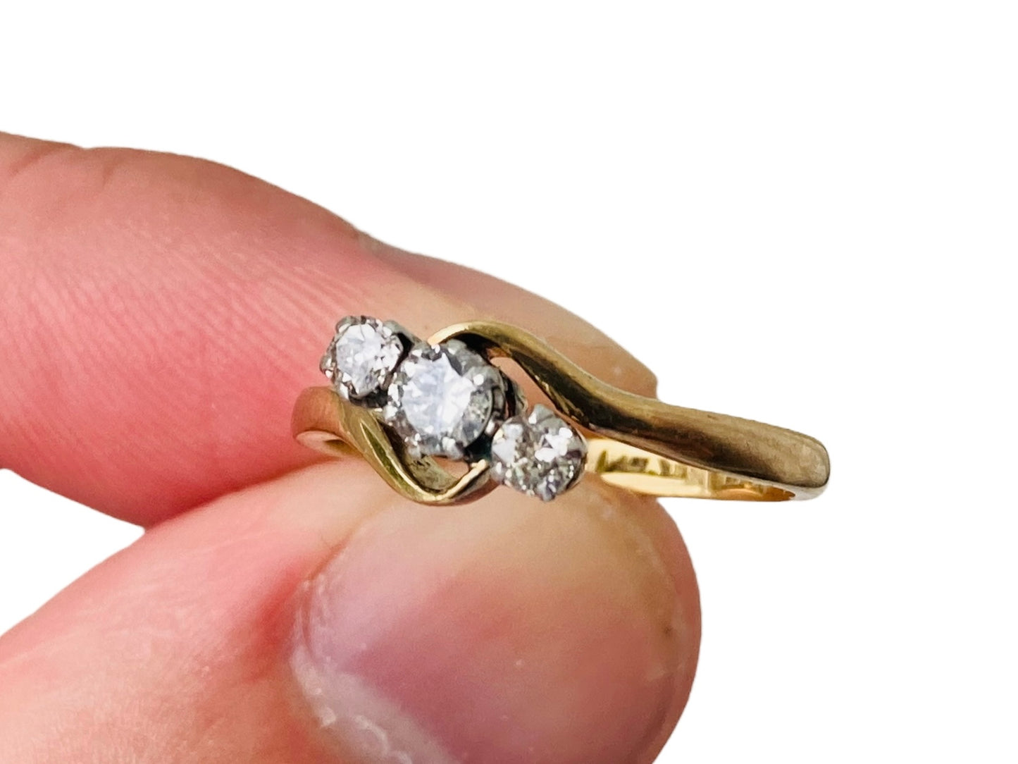 Antique 18ct Gold Three-Stone Diamond Ring