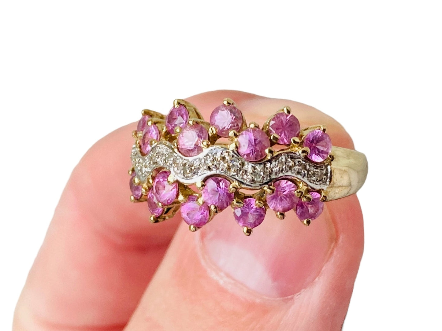 9ct Gold Pink Sapphire & Diamond Ring