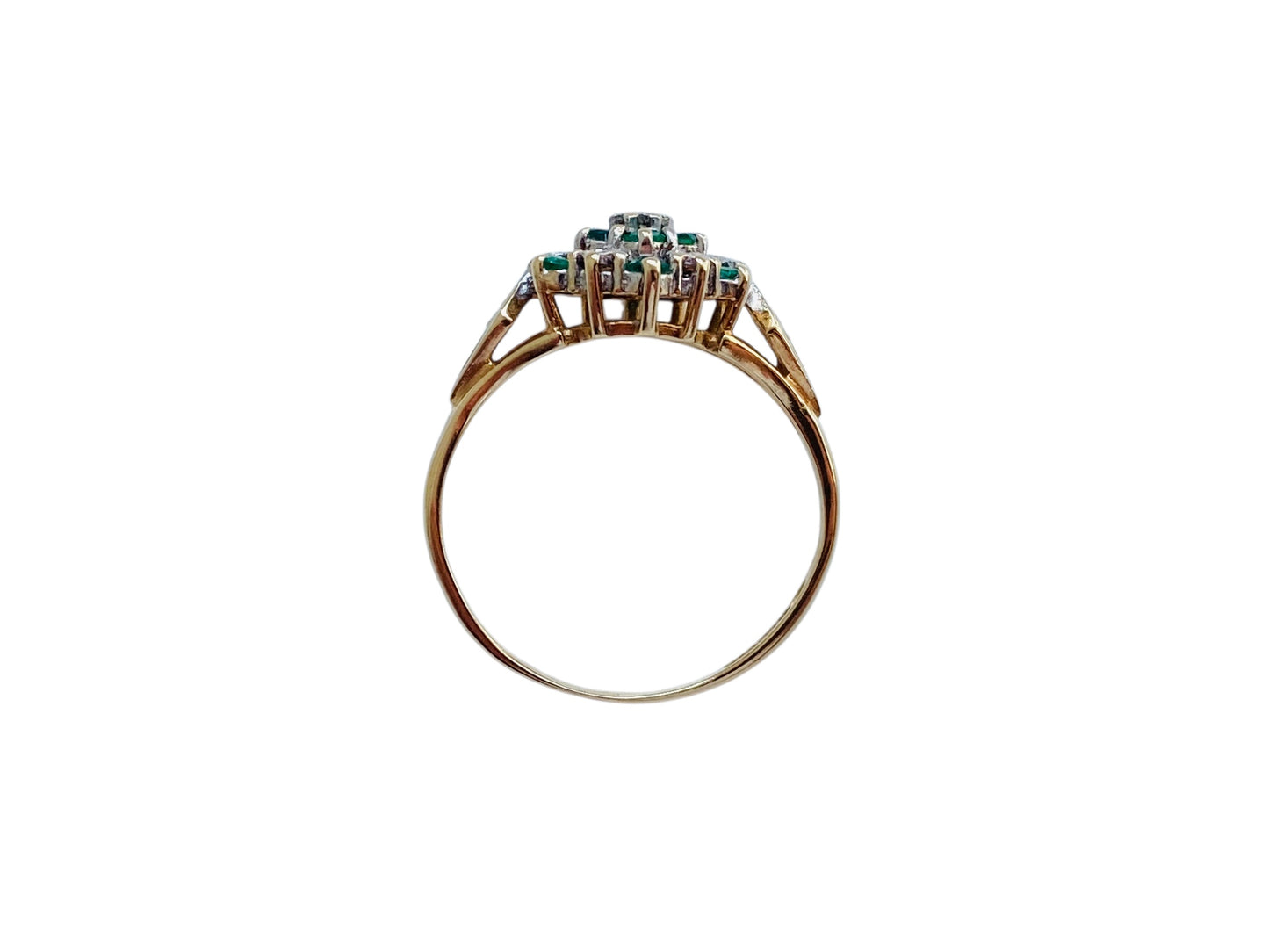 9ct Gold Emerald & Diamond Ring