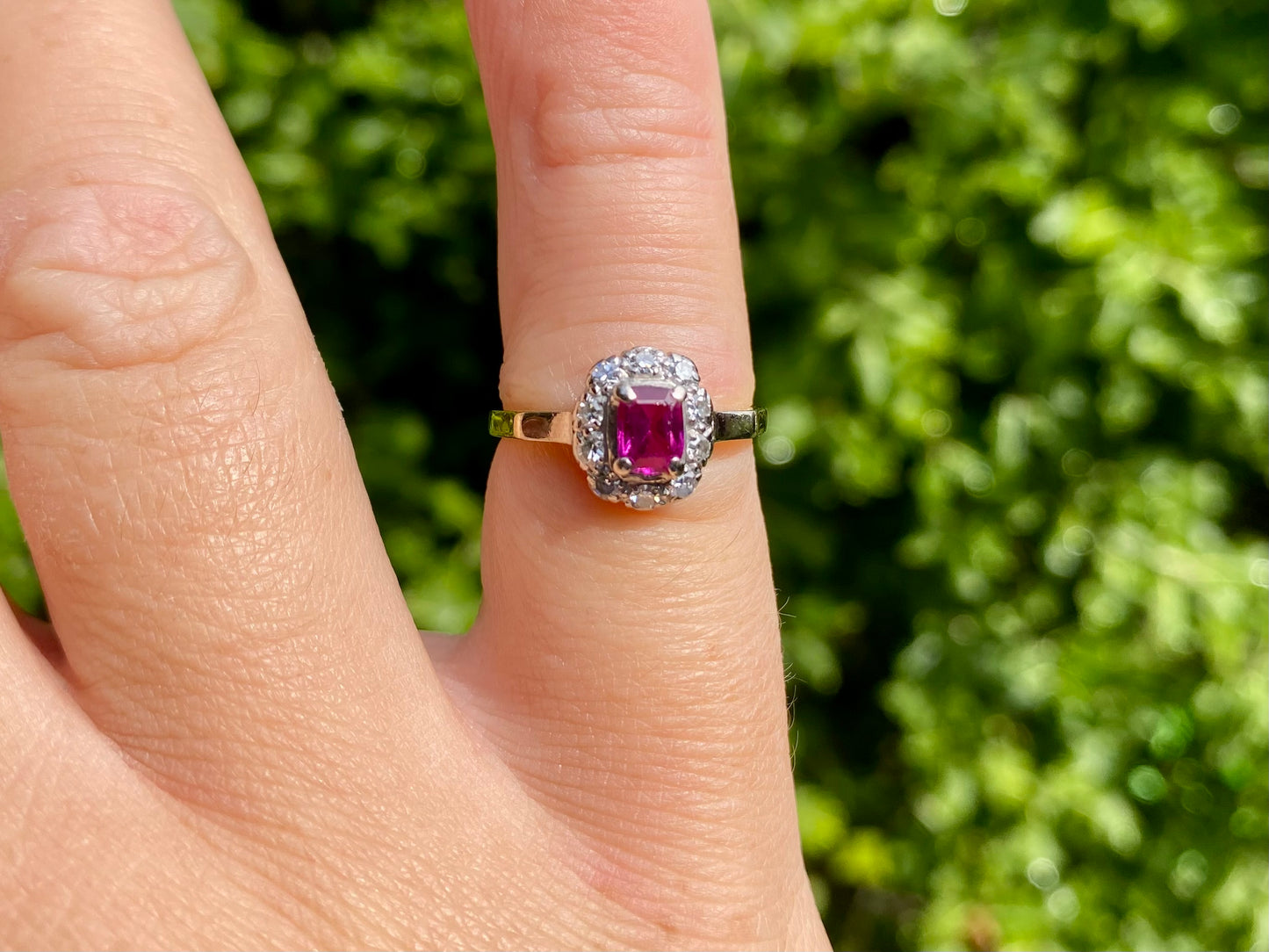Antique 18ct Gold Ruby & Diamond Ring