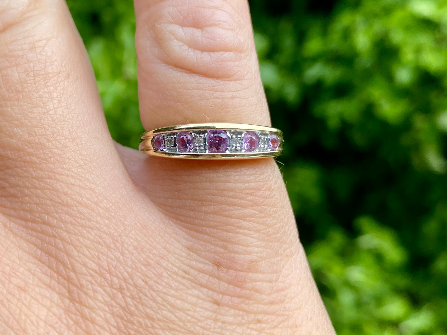 9ct Gold Pink Sapphire & Diamond Ring