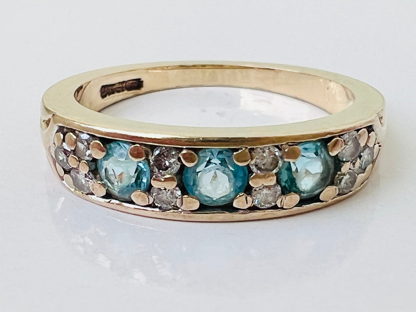 9ct Gold Topaz & Diamond Ring
