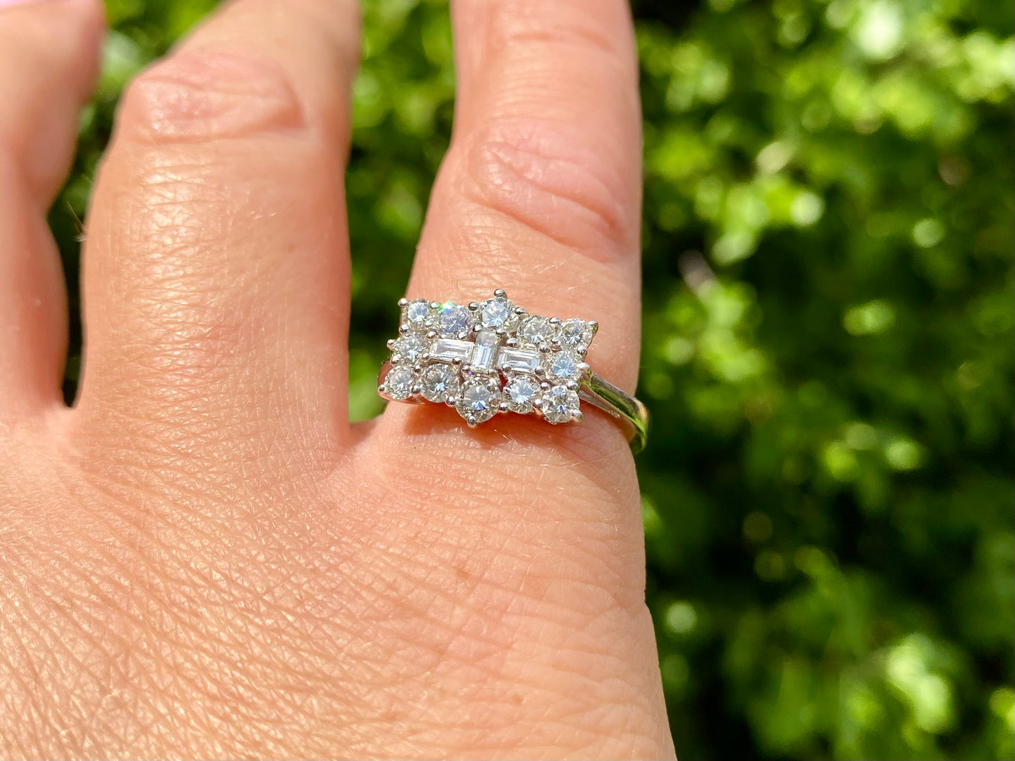 Platinum 1.00ct Diamond Boat Ring