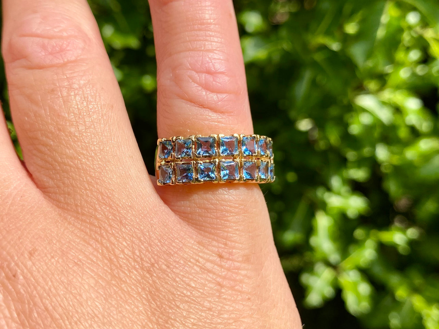 9ct Gold Blue Zircon Ring