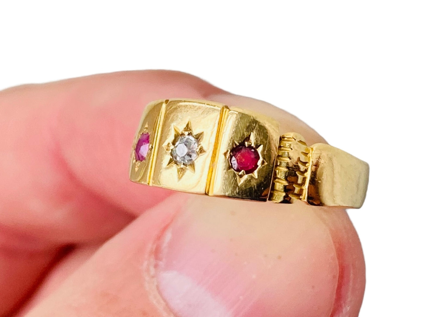 Antique 18ct Gold Ruby & Diamond Ring