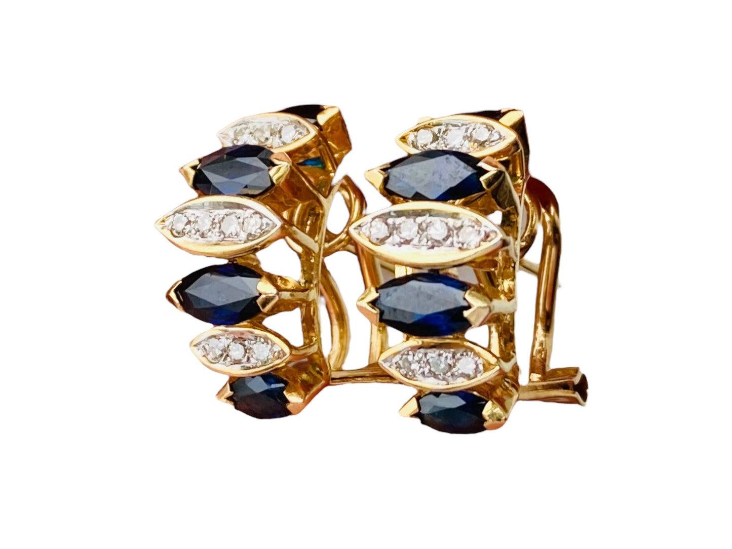 14ct Gold Sapphire & Diamond Earrings