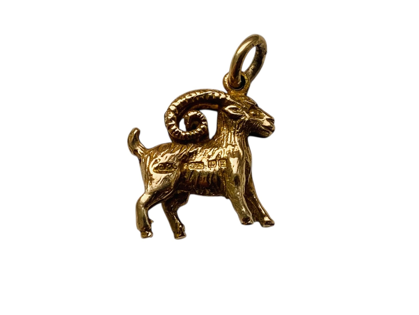 9ct Gold Ram Pendant Or Charm