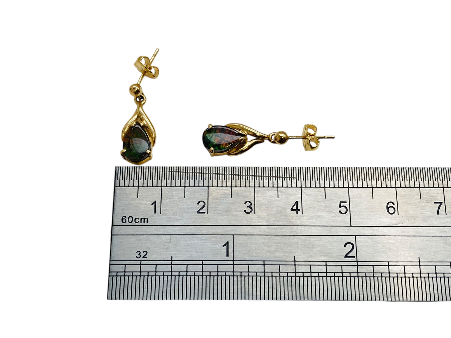 14ct Gold Ammolite earrings
