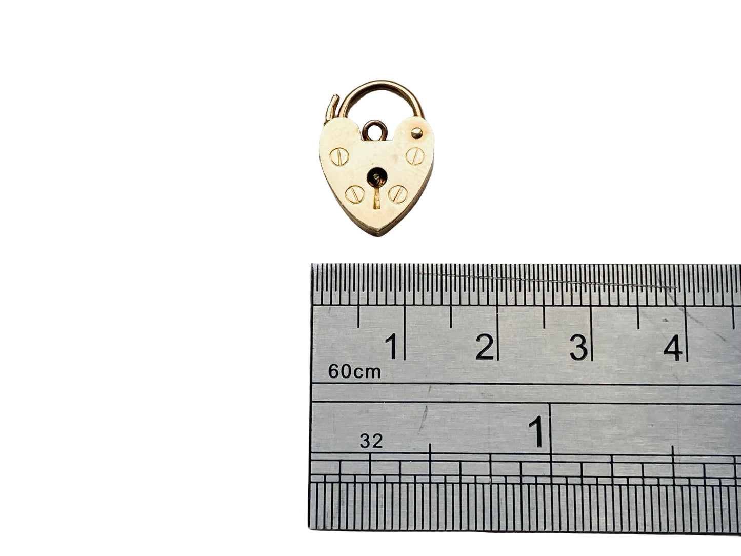 Vintage 9ct Gold Heart Padlock Clasp