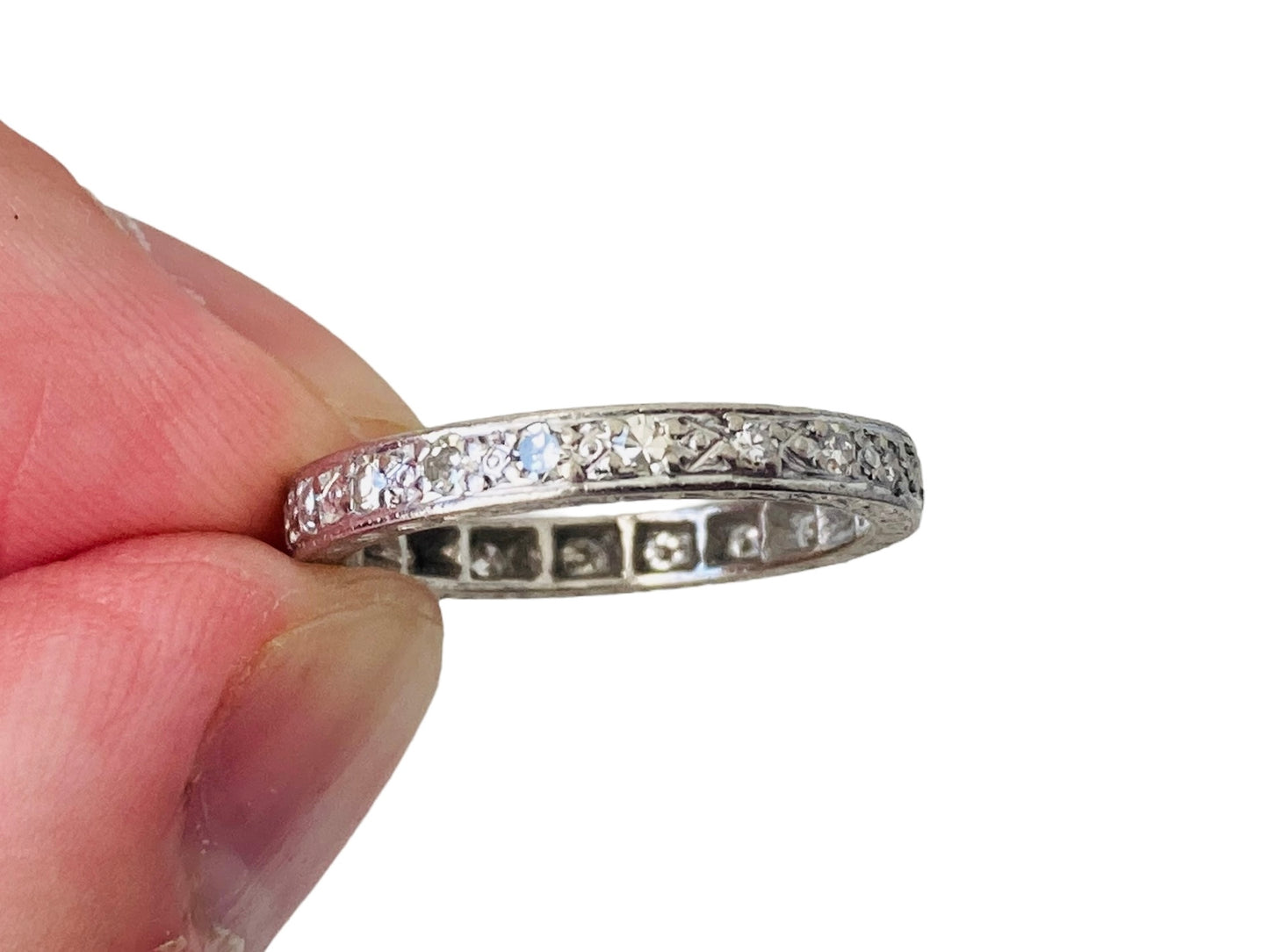 Antique 18ct Gold Full Diamond Band Ring