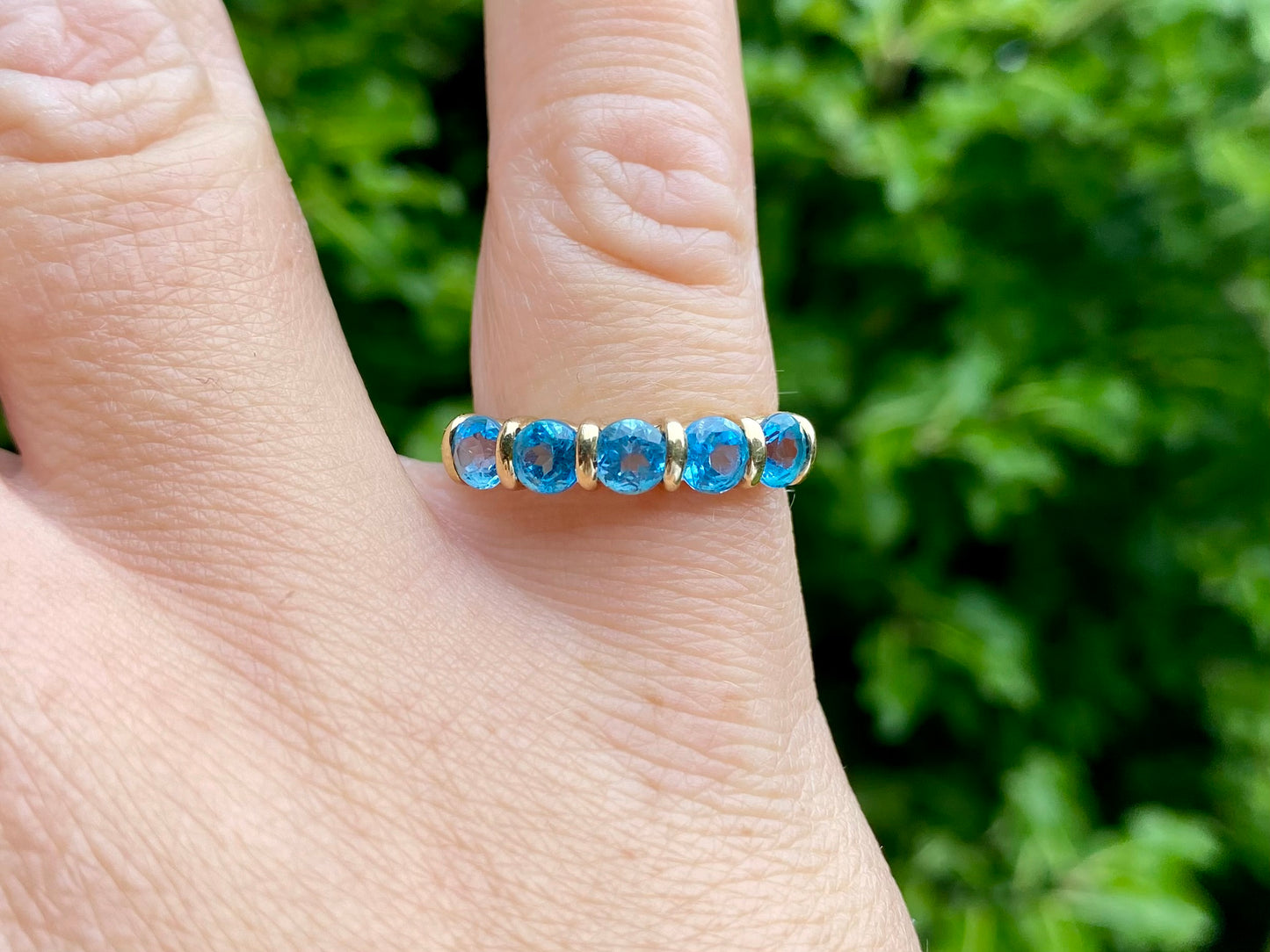 9ct Gold Five-Stone Topaz Ring