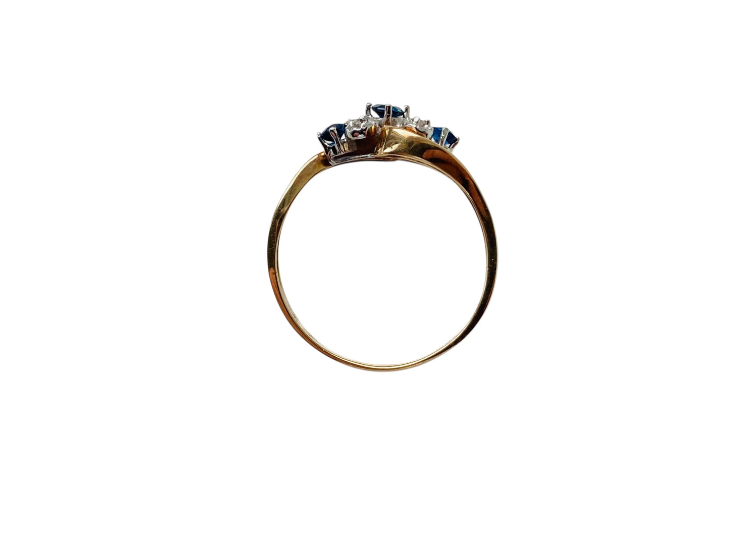 Vintage 9ct Gold Sapphire & Diamond Ring