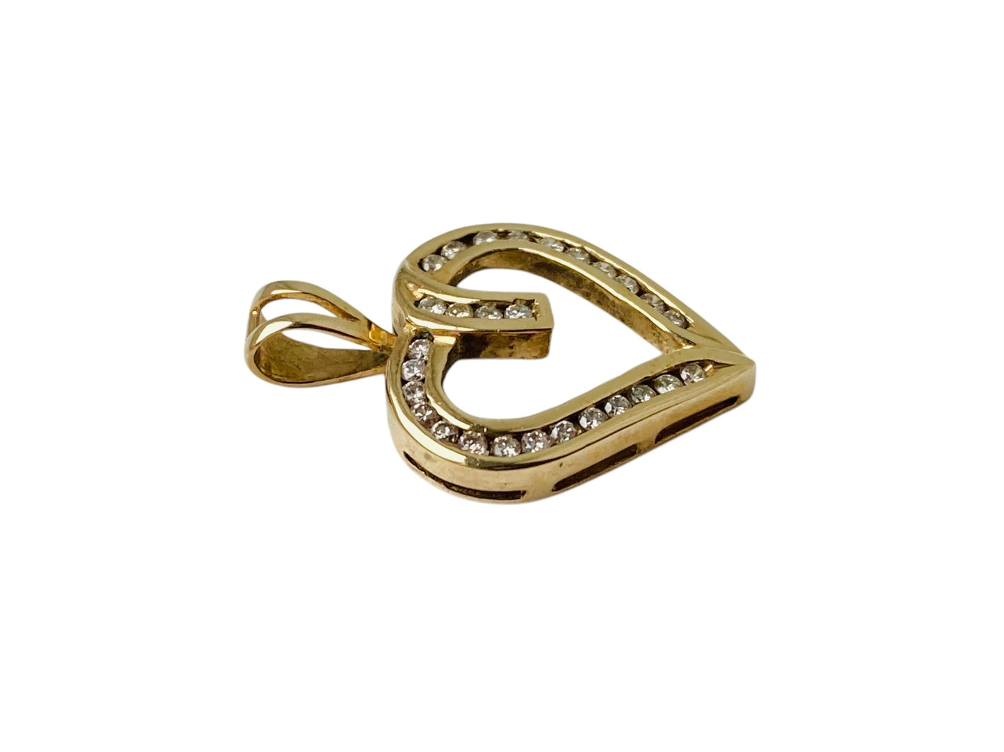 9ct Gold Diamond Heart Pendant