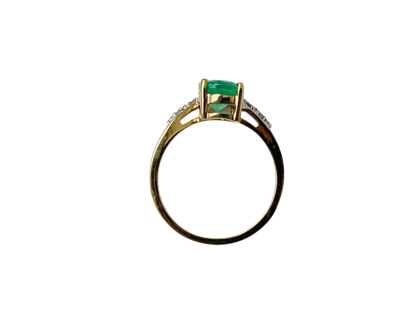 9ct Gold Emerald & Diamond Ring
