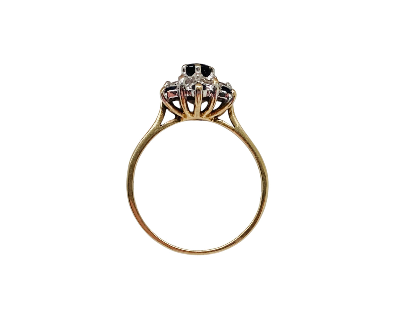 Vintage 9ct Gold Sapphire & Diamond Ring