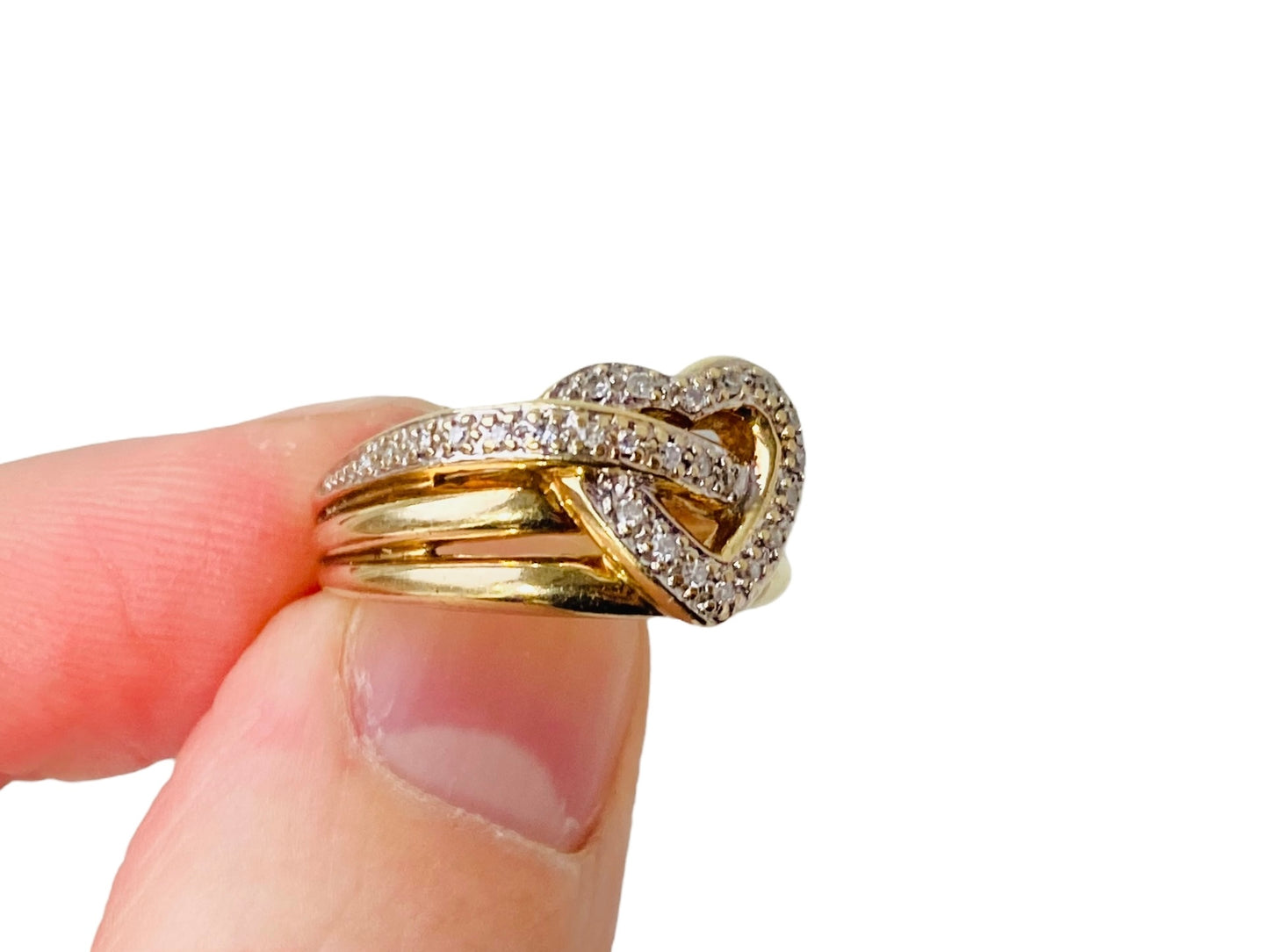 9ct Gold Diamond Heart Ring
