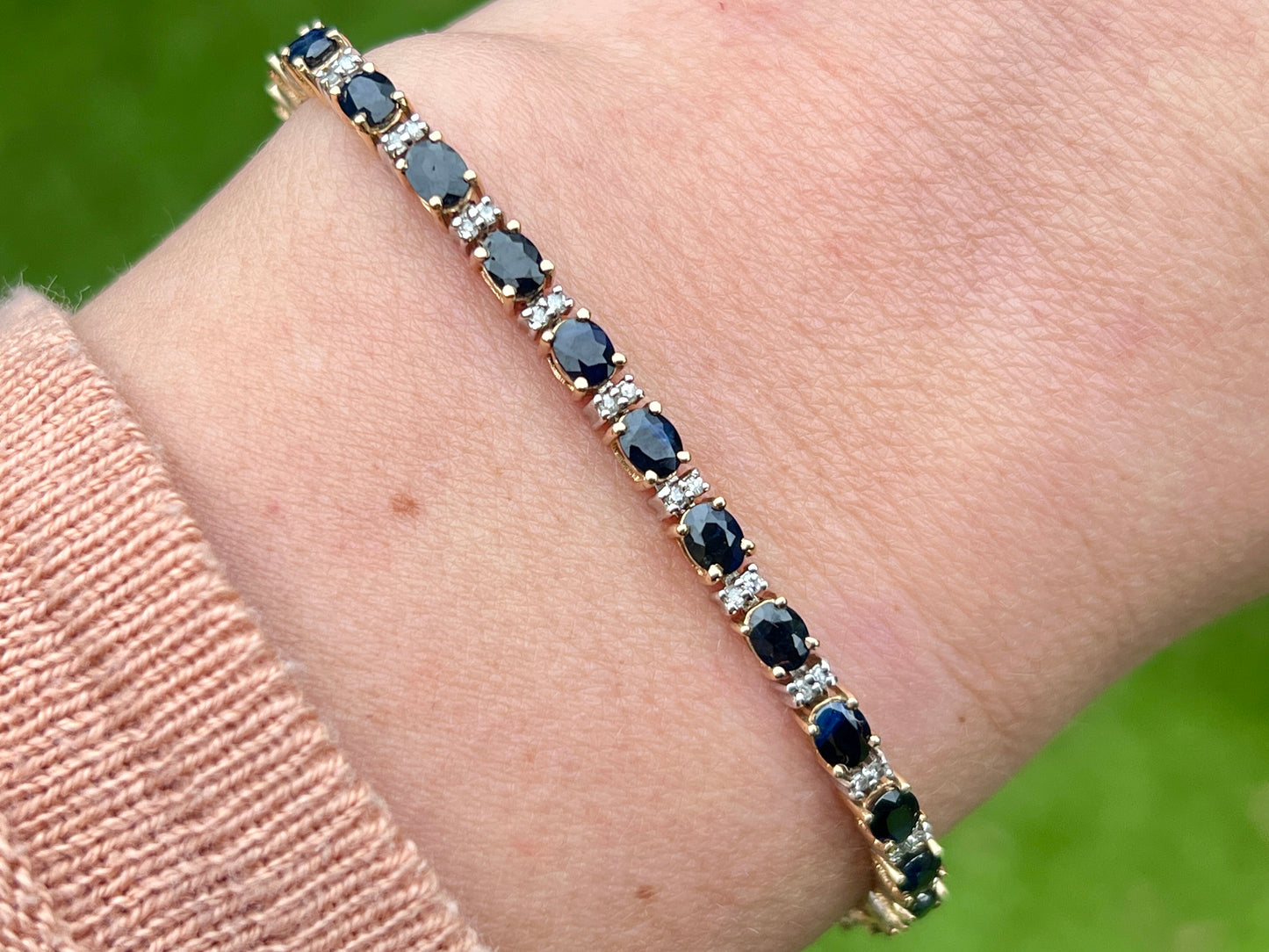10ct Gold Sapphire & Diamond Bracelet