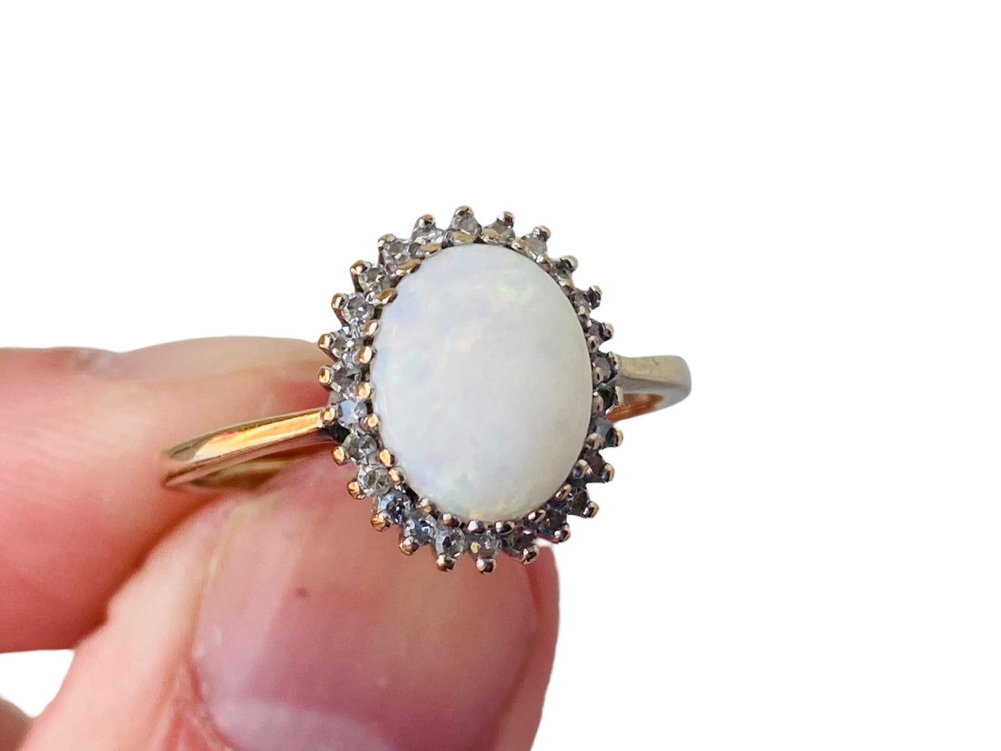 9ct Gold Opal & Diamond Ring