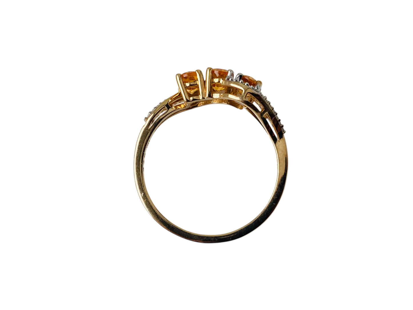 9ct Gold Citrine & Diamond Ring