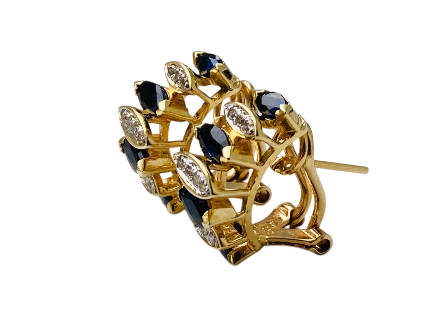 14ct Gold Sapphire & Diamond Earrings