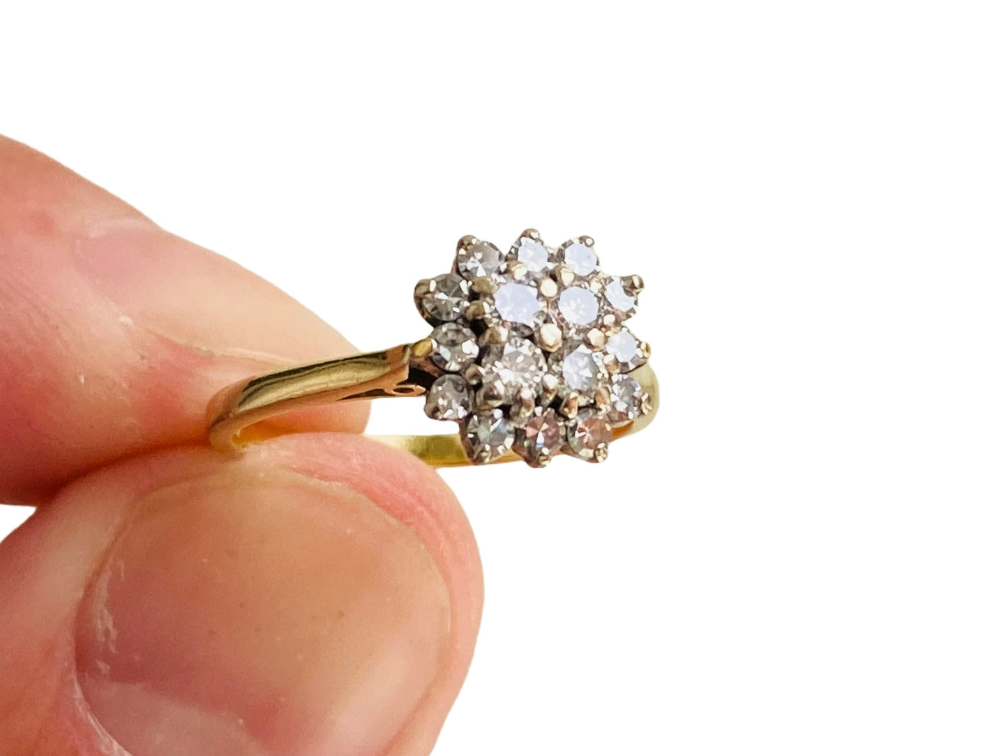 Vintage 18ct Gold Diamond Cluster Ring
