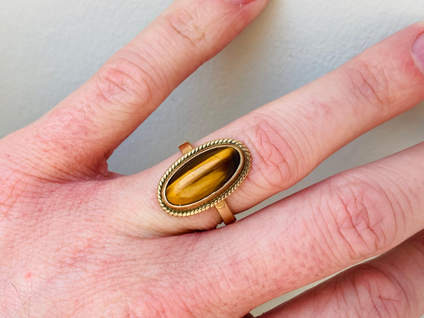 9ct Gold Tigers Eye Ring