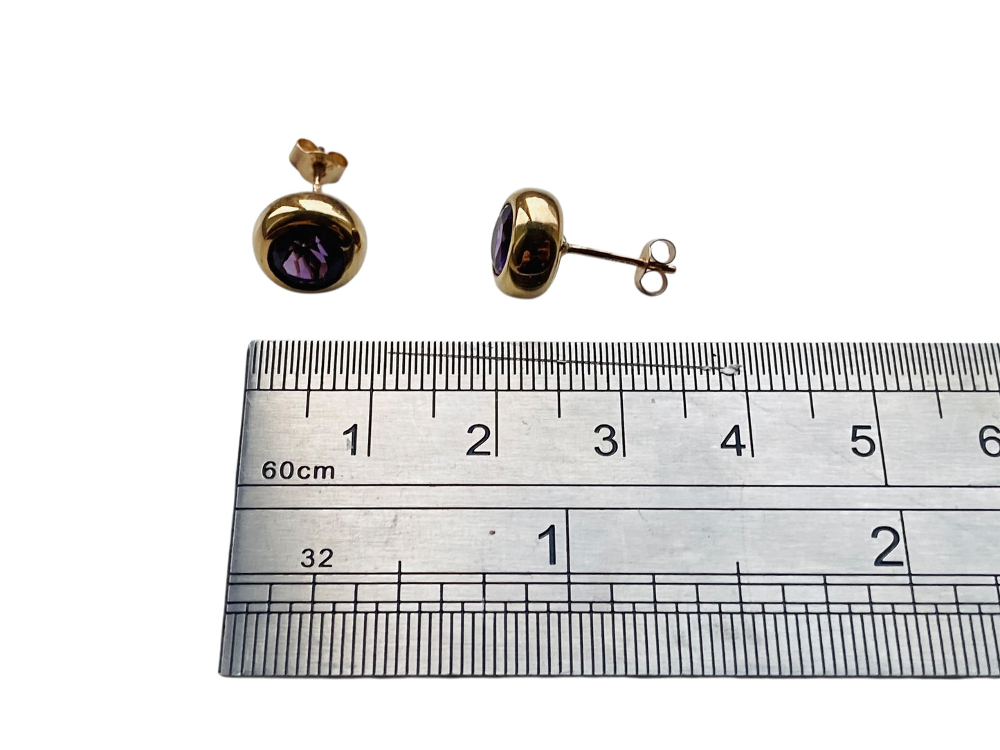 9ct Gold Amethyst Earrings