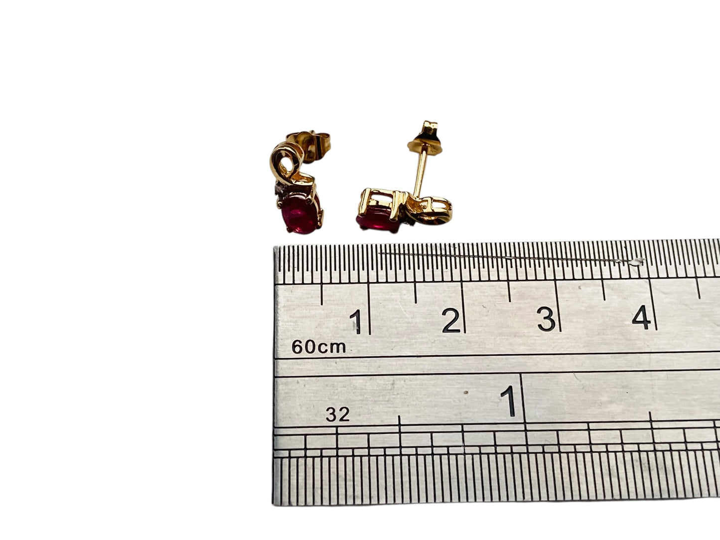9ct Gold Ruby & Diamond Earrings