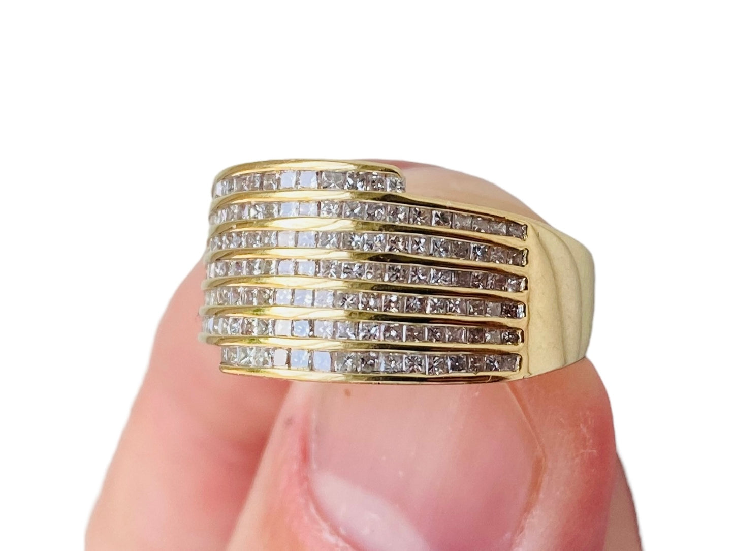18ct Gold Pave Set Diamond Ring