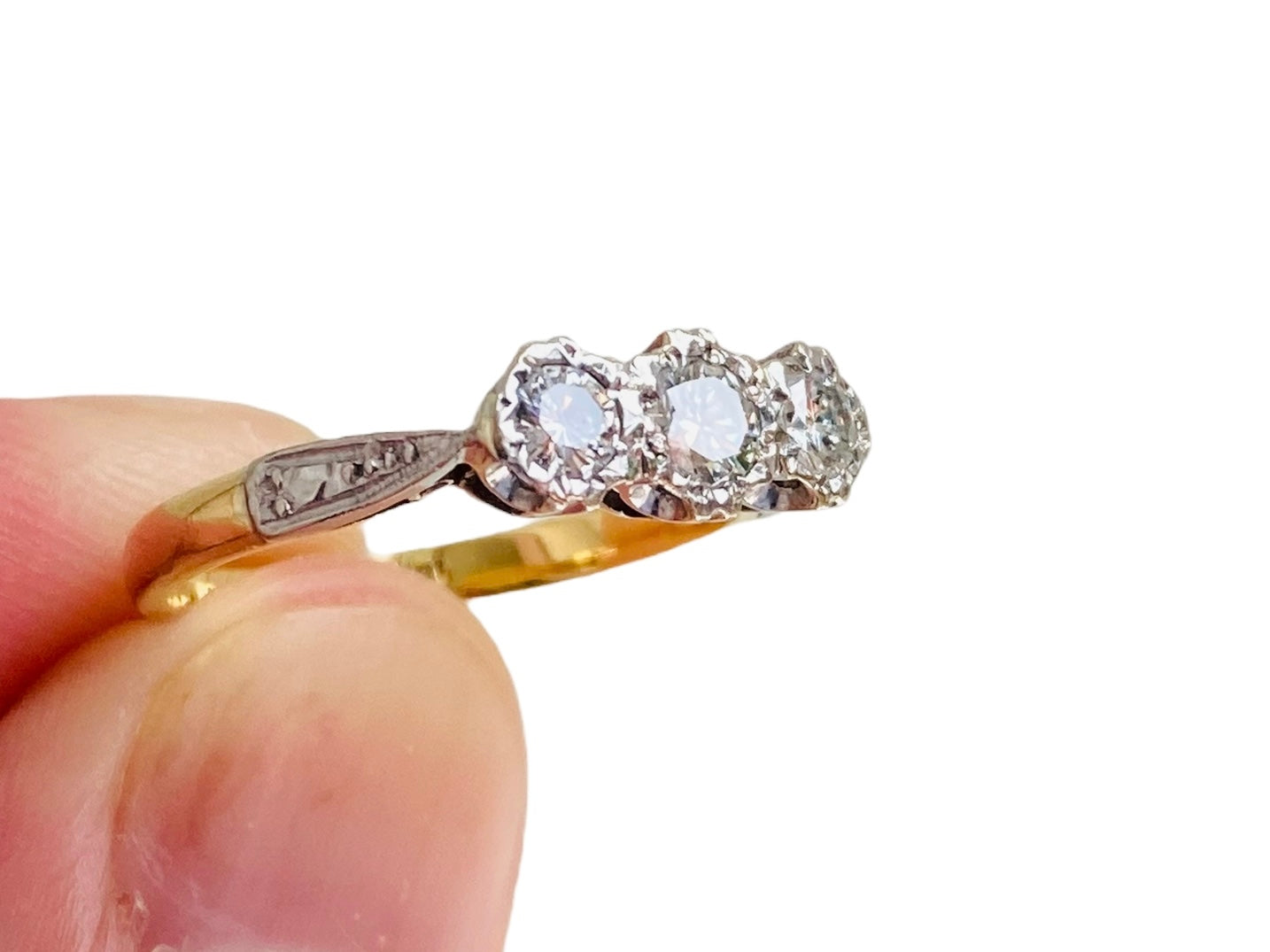 Antique 18ct Gold Three-Stone Diamond Ring