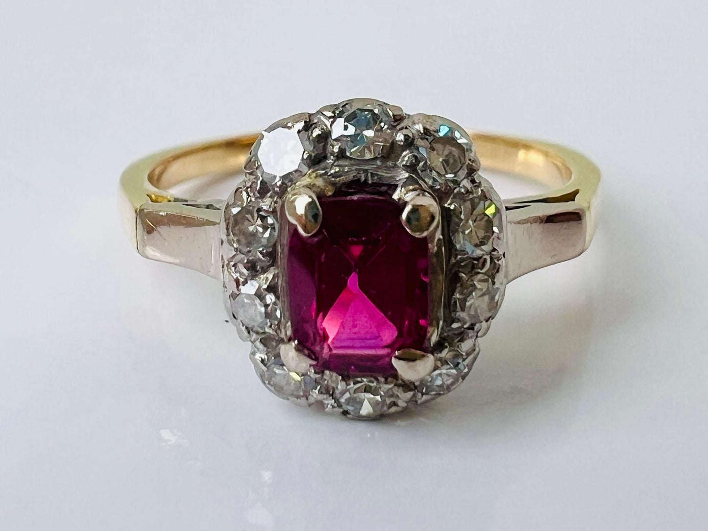 Antique 18ct Gold Ruby & Diamond Ring