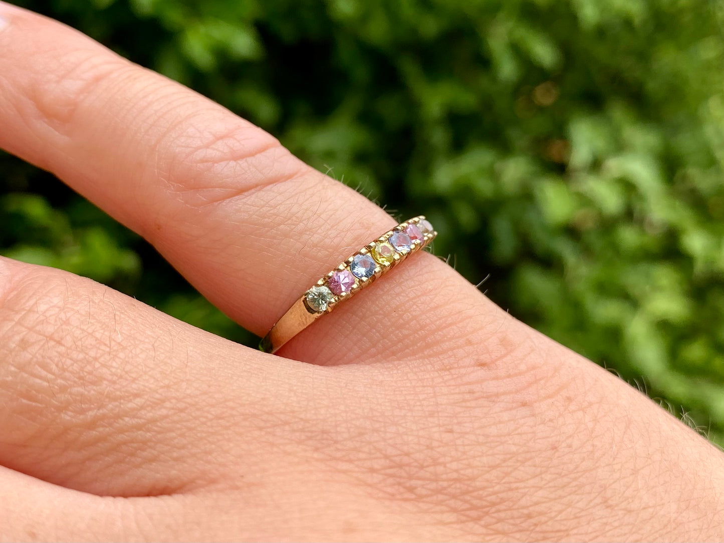 9ct Gold Multi-Coloured Sapphire Ring