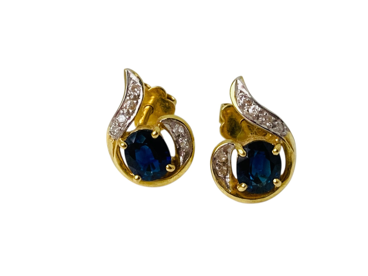 18ct Gold Sapphire & Diamond Earrings